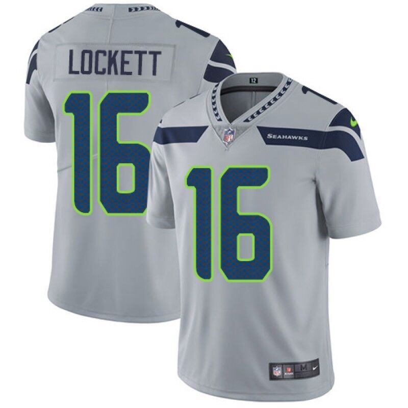 Men's Seattle Seahawks #16 Tyler Lockett Grey Vapor Untouchable Limited Stitched Jersey